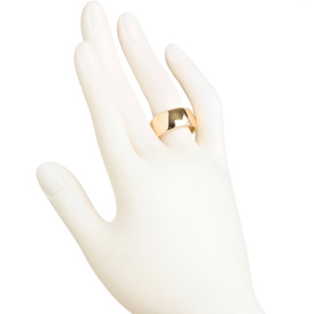 New Milor Resin 14k Gold Wide Ring Band Size 9 - Picture 2 of 7